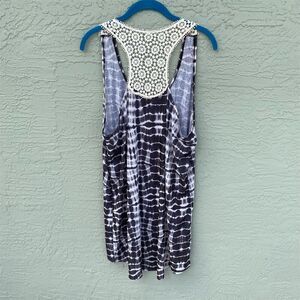 Endless Sun Women's L Tie-Dye Sleeveless Tank  Top with Crochet Back